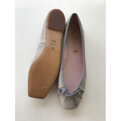 Pre-owned Pretty Ballerinas Grey Leather Ballet Flats