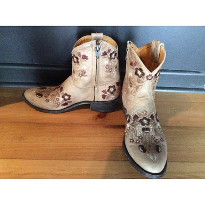 Pre-owned Mexicana Beige Leather Ankle Boots