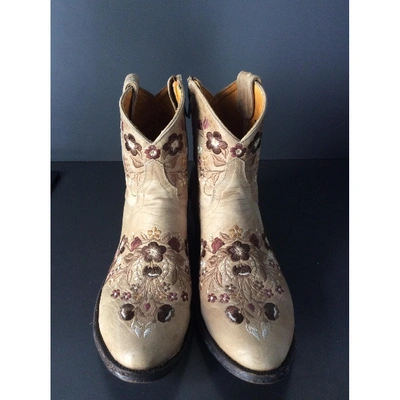 Pre-owned Mexicana Beige Leather Ankle Boots