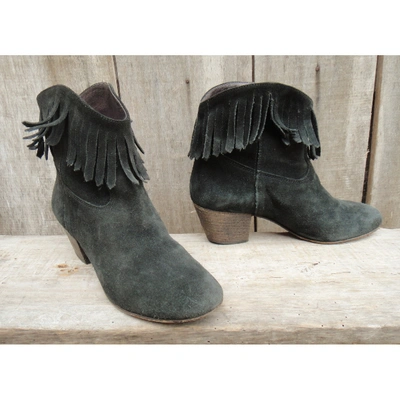 Pre-owned Maje Ankle Boots In Anthracite