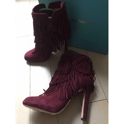 Pre-owned Jean-michel Cazabat Leather Ankle Boots In Purple