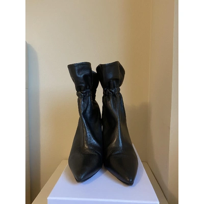 Pre-owned Isabel Marant Lileas Black Fur Ankle Boots