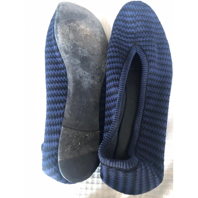 Pre-owned Celine Soft Ballerina Blue Cloth Ballet Flats