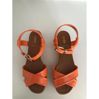 Pre-owned Fendi Sandal In Orange