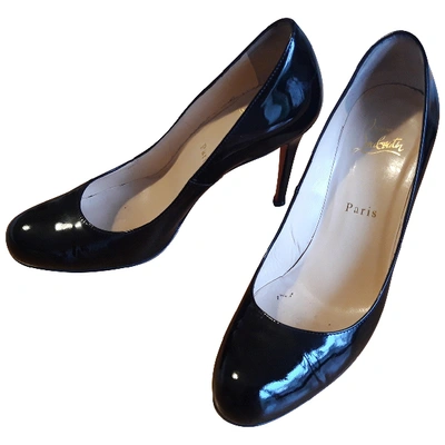 Pre-owned Christian Louboutin Simple Pump Patent Leather Heels In Black