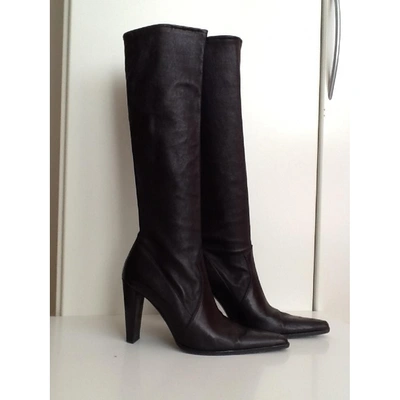 Pre-owned Plein Sud Leather Boots In Black