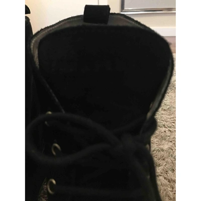 Pre-owned Serafini Lace Up Boots In Black