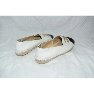 Pre-owned Chanel White Leather Espadrilles