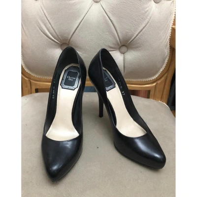 Pre-owned Dior Leather Heels In Black