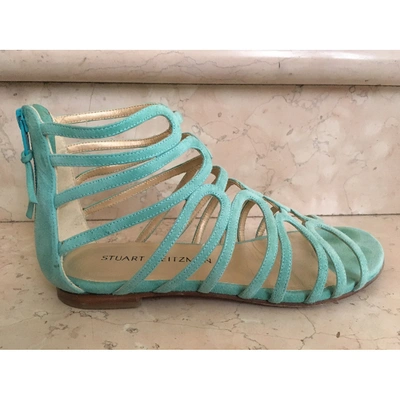 Pre-owned Stuart Weitzman Sandals In Turquoise