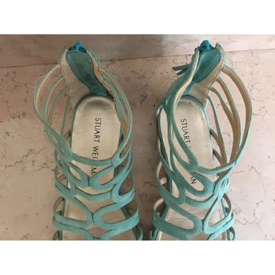 Pre-owned Stuart Weitzman Sandals In Turquoise