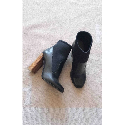 Pre-owned Neil Barrett Leather Ankle Boots In Black