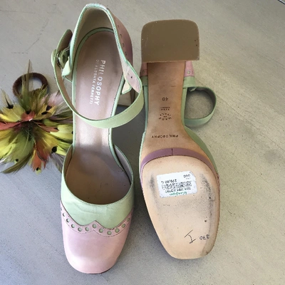 Pre-owned Philosophy Di Alberta Ferretti Leather Heels In Pink