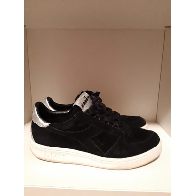 Pre-owned Diadora Black Leather Trainers