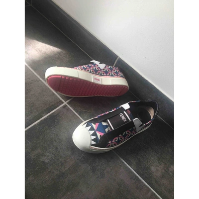 Pre-owned Fendi Leather Trainers In Black