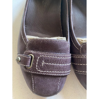 Pre-owned Timberland Leather Flats In Brown