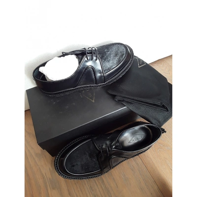 Pre-owned Adieu Black Leather Lace Ups
