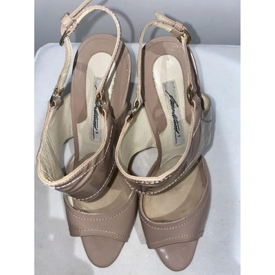 Pre-owned Brian Atwood Patent Leather Heels In Beige
