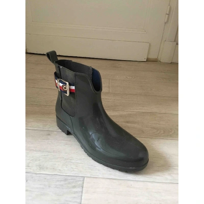 Pre-owned Tommy Hilfiger Khaki Rubber Ankle Boots