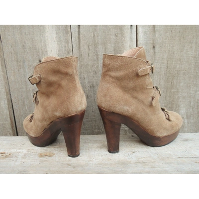 Pre-owned See By Chloé Ankle Boots In Beige