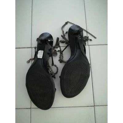 Pre-owned Marella Leather Sandal In Black
