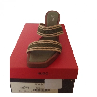 Pre-owned Hugo Boss Cloth Mules In Green
