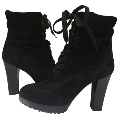 Pre-owned Hogan Lace Up Boots In Black