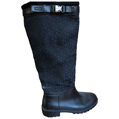 Pre-owned Dkny Black Rubber Boots