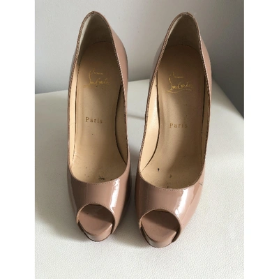 Pre-owned Christian Louboutin Very Privé Beige Leather Heels