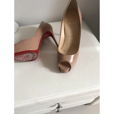 Pre-owned Christian Louboutin Very Privé Beige Leather Heels