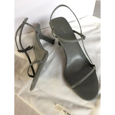 Pre-owned The Row Bare Khaki Leather Sandals