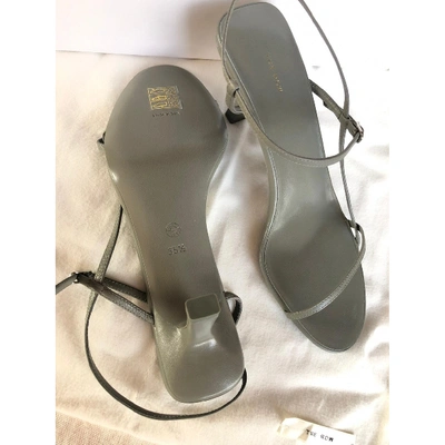 Pre-owned The Row Bare Khaki Leather Sandals