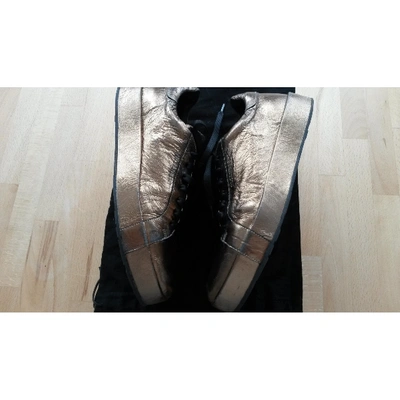 Pre-owned Jil Sander Leather Trainers In Gold