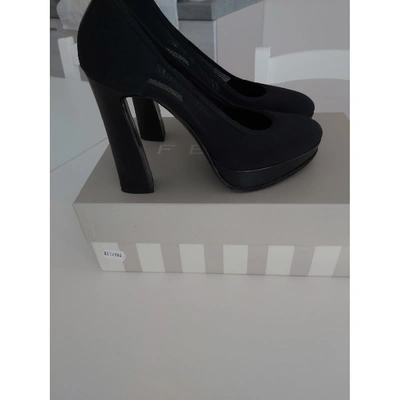 Pre-owned Roberto Festa Cloth Heels In Black