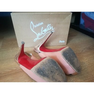 Pre-owned Christian Louboutin Private Number Leather Heels In Pink
