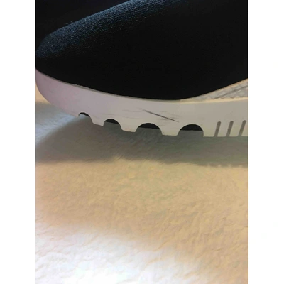 Pre-owned Miu Miu Cloth Trainers In Black