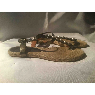 Pre-owned Lanvin Leather Sandal In Silver