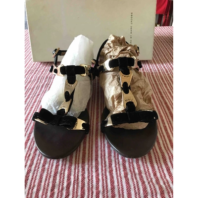 Pre-owned Marc By Marc Jacobs Velvet Sandals In Black