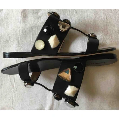 Pre-owned Bcbg Max Azria Leather Sandals In Black