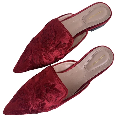 Pre-owned Alberta Ferretti Red Velvet Sandals