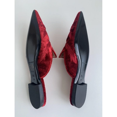Pre-owned Alberta Ferretti Red Velvet Sandals