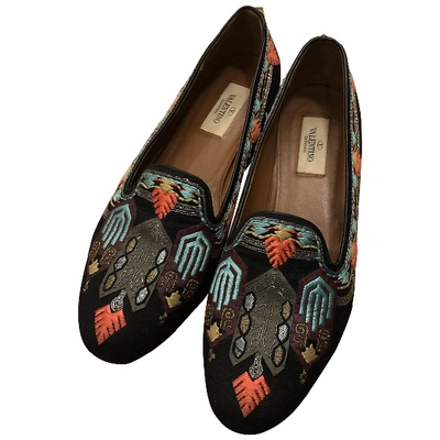 Pre-owned Valentino Garavani Cloth Flats In Black