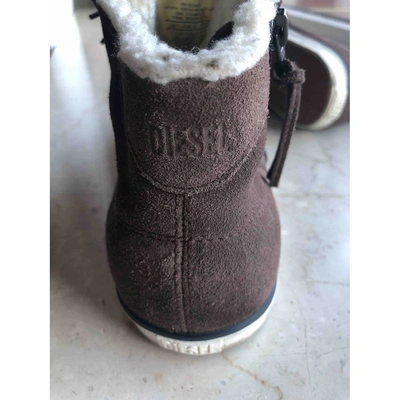 Pre-owned Diesel Trainers In Brown