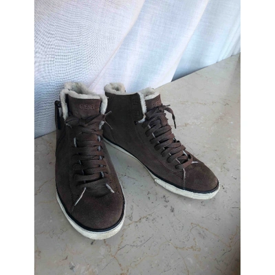 Pre-owned Diesel Trainers In Brown