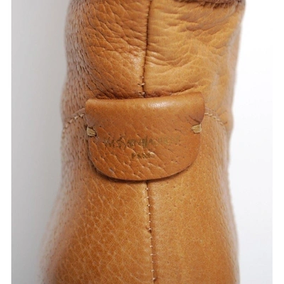 Pre-owned Saint Laurent Leather Boots In Camel