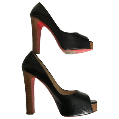 Pre-owned Christian Louboutin Leather Heels In Black