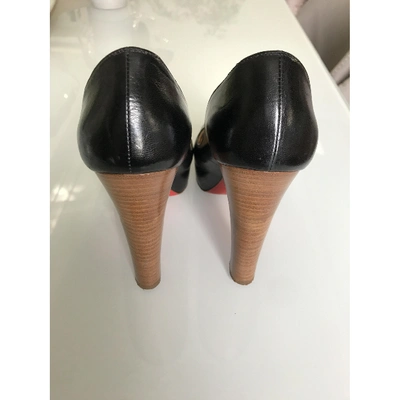 Pre-owned Christian Louboutin Leather Heels In Black