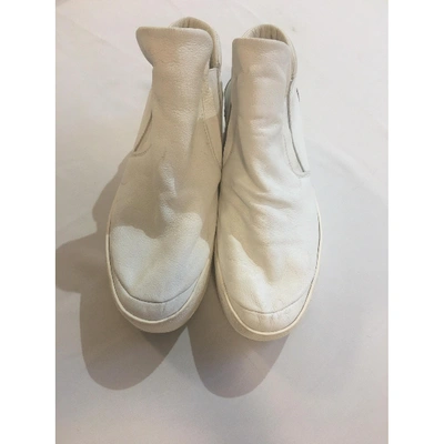 Pre-owned Cinzia Araia Leather Trainers In White