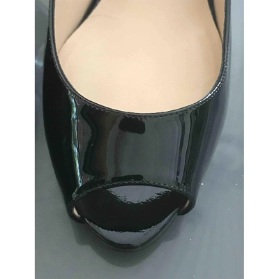 Pre-owned Emporio Armani Patent Leather Heels In Black