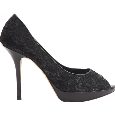 Pre-owned Dior Cloth Heels In Black